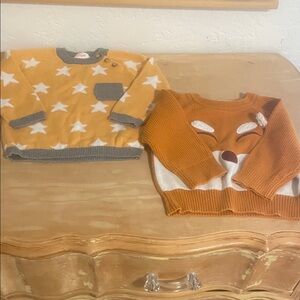 Cat & Jack Fox and Star Sweaters (12 Months)